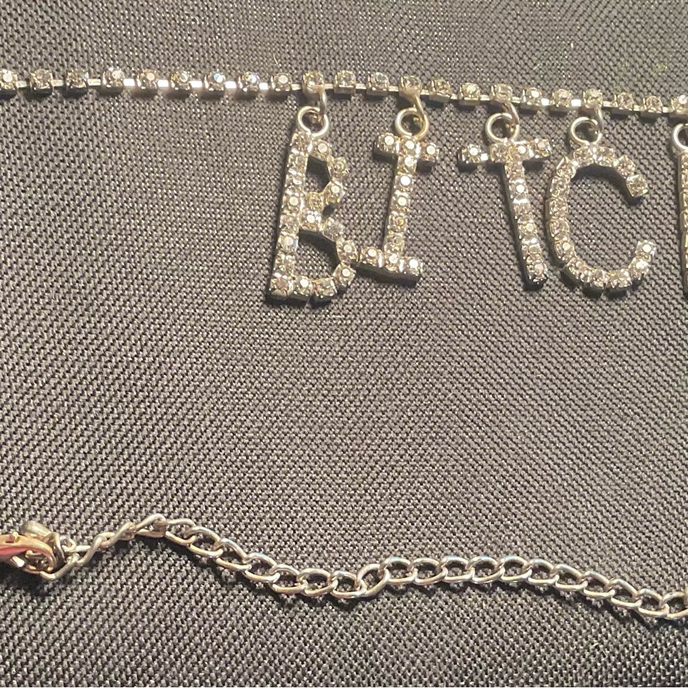 Bling Jewelry Silver Crystal Letter Necklace